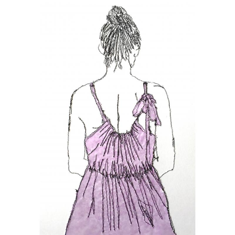 Purple Tissue Gathered Dress