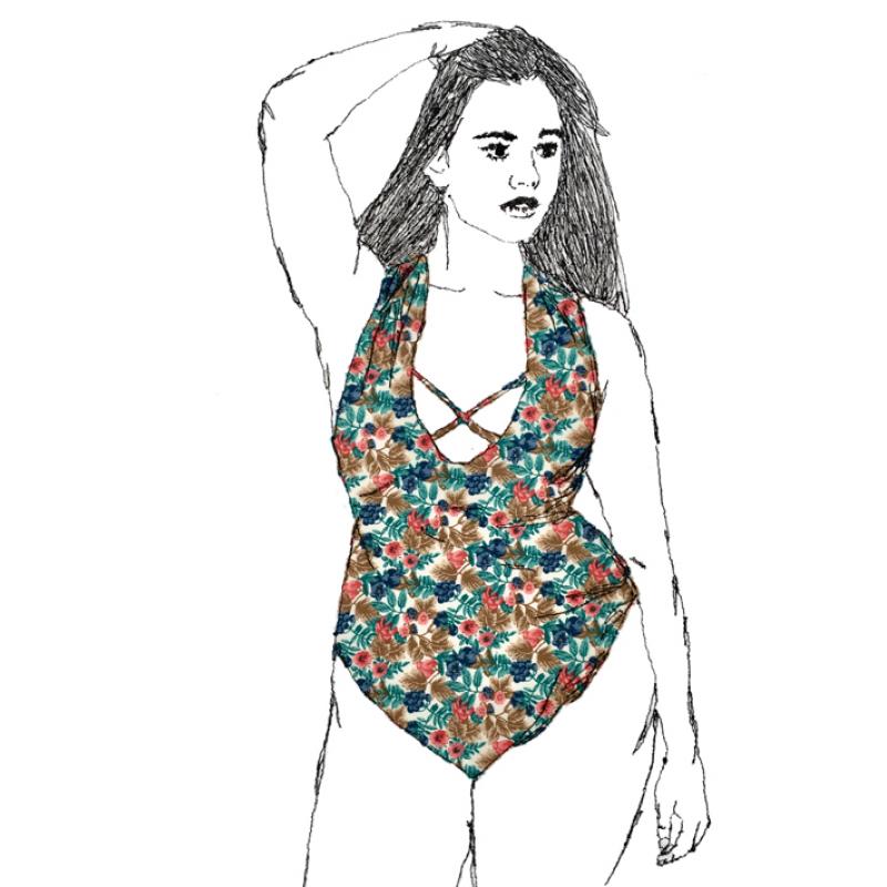 Tropical Print Swimsuit