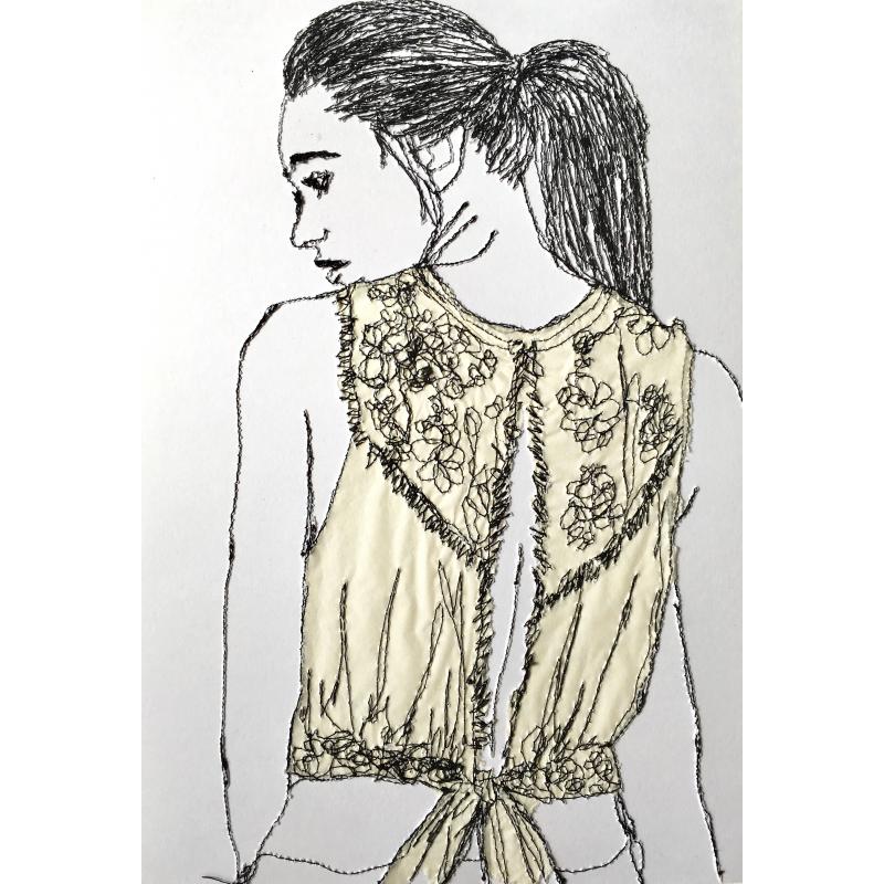 Cream cut out tie back top