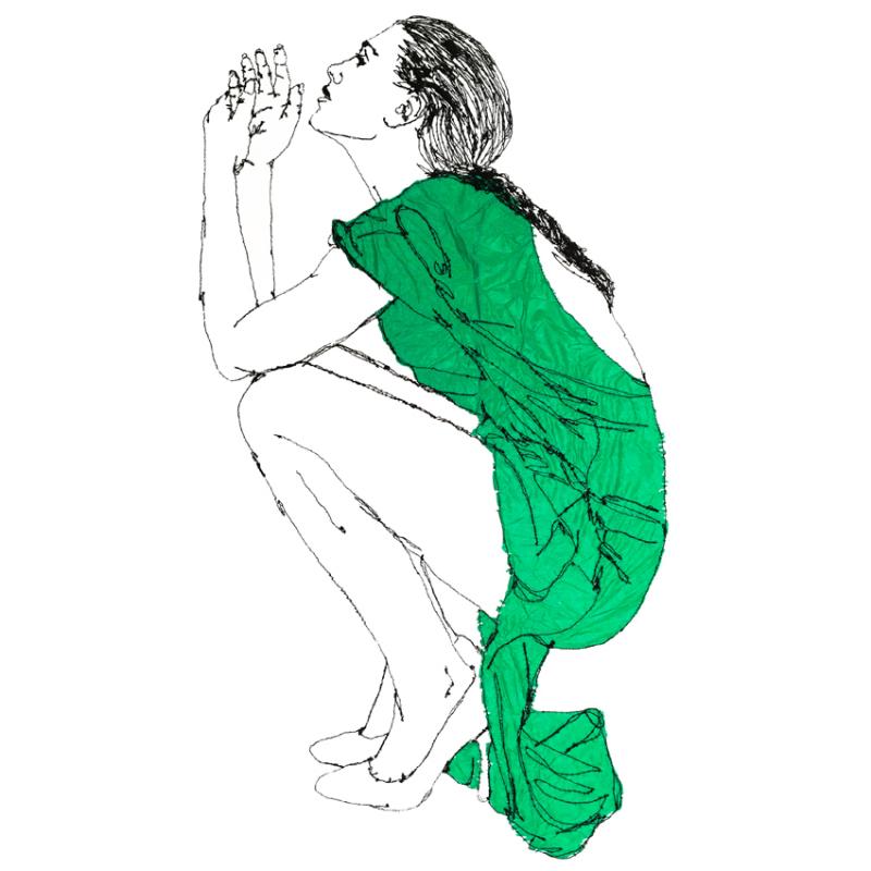 Green Low Back Ruched Dress