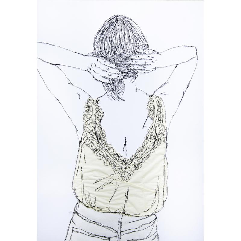 Cream Low Back V Lace Top
