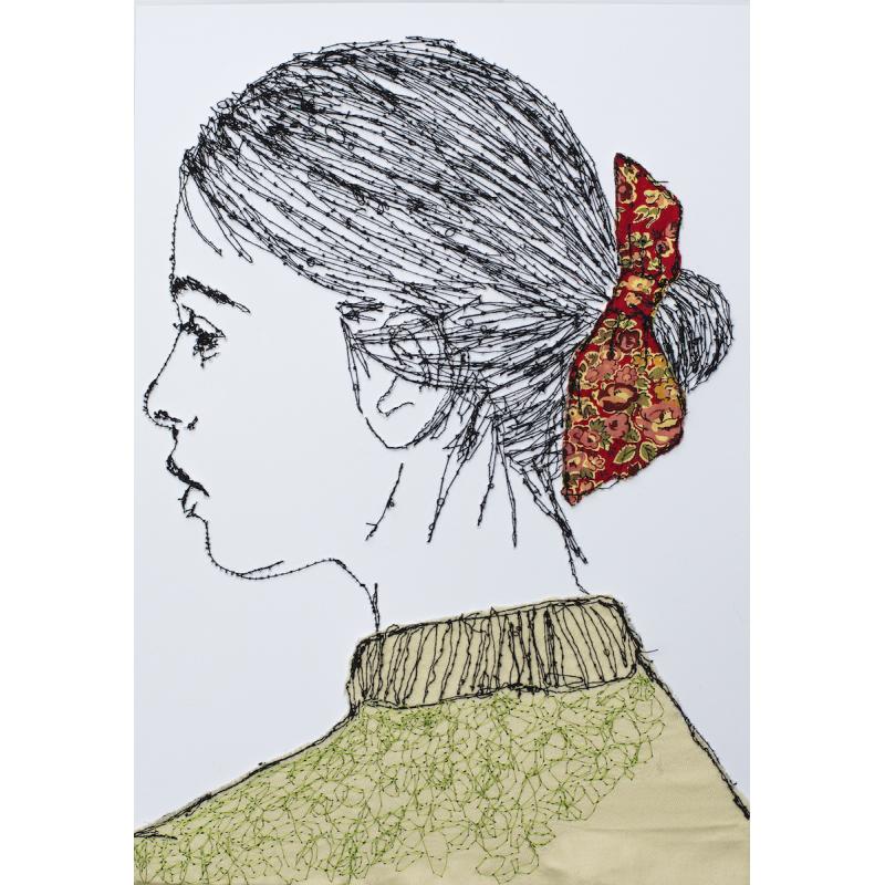 Red Liberty Print Hair Bow
