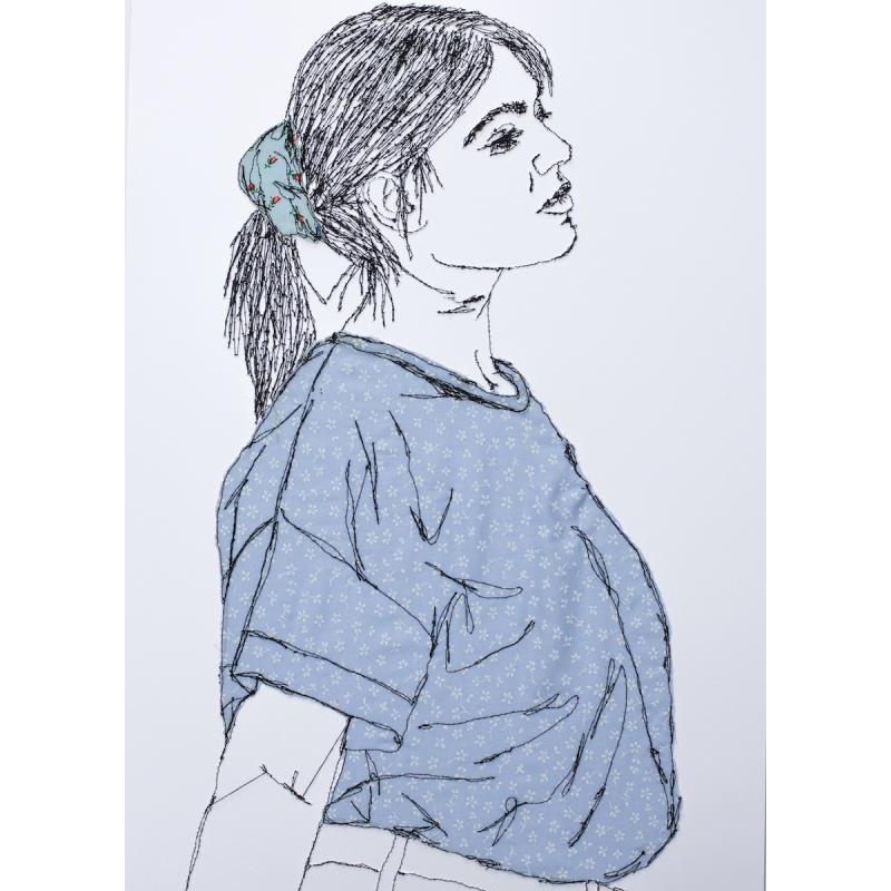 Loose Ditsy Blue T-Shirt